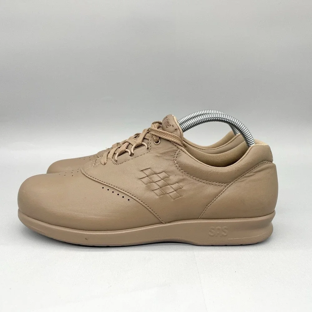 SAS Womens 10M Free Time‎ Sneakers Shoes Beige Leather Walking Comfort Casual